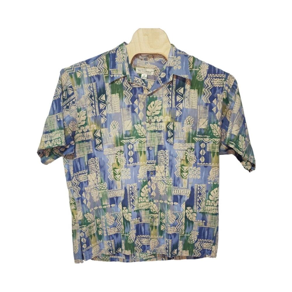Tori Richard Hawaiian Shirt Men's XL Pineapple tiki Short Sleeve Cotton Lawn
